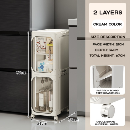Estante armario plegable con ruedas 2 niveles