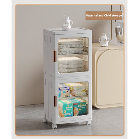 Estante armario plegable con ruedas 2 niveles
