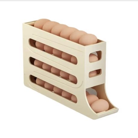 Huevera Organizador Deslizante huevos apilable 3 Niveles 24 Huevos